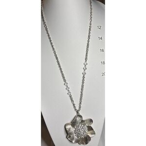 Cynthia Gale New York Silver-Tone Floral Statement Pendant Necklace